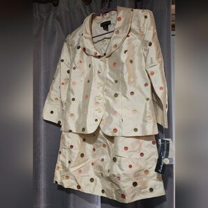 Spenser Jeremy Silk Blazer and Skirt with Polka Dots